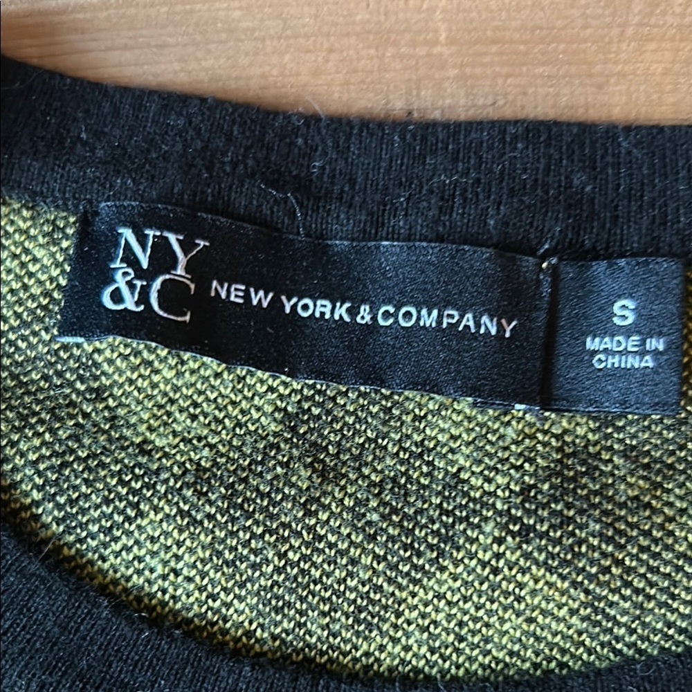 New York & Company Black and Yellow Cardigan Sweater, Women’s S - Picture 2 of 4